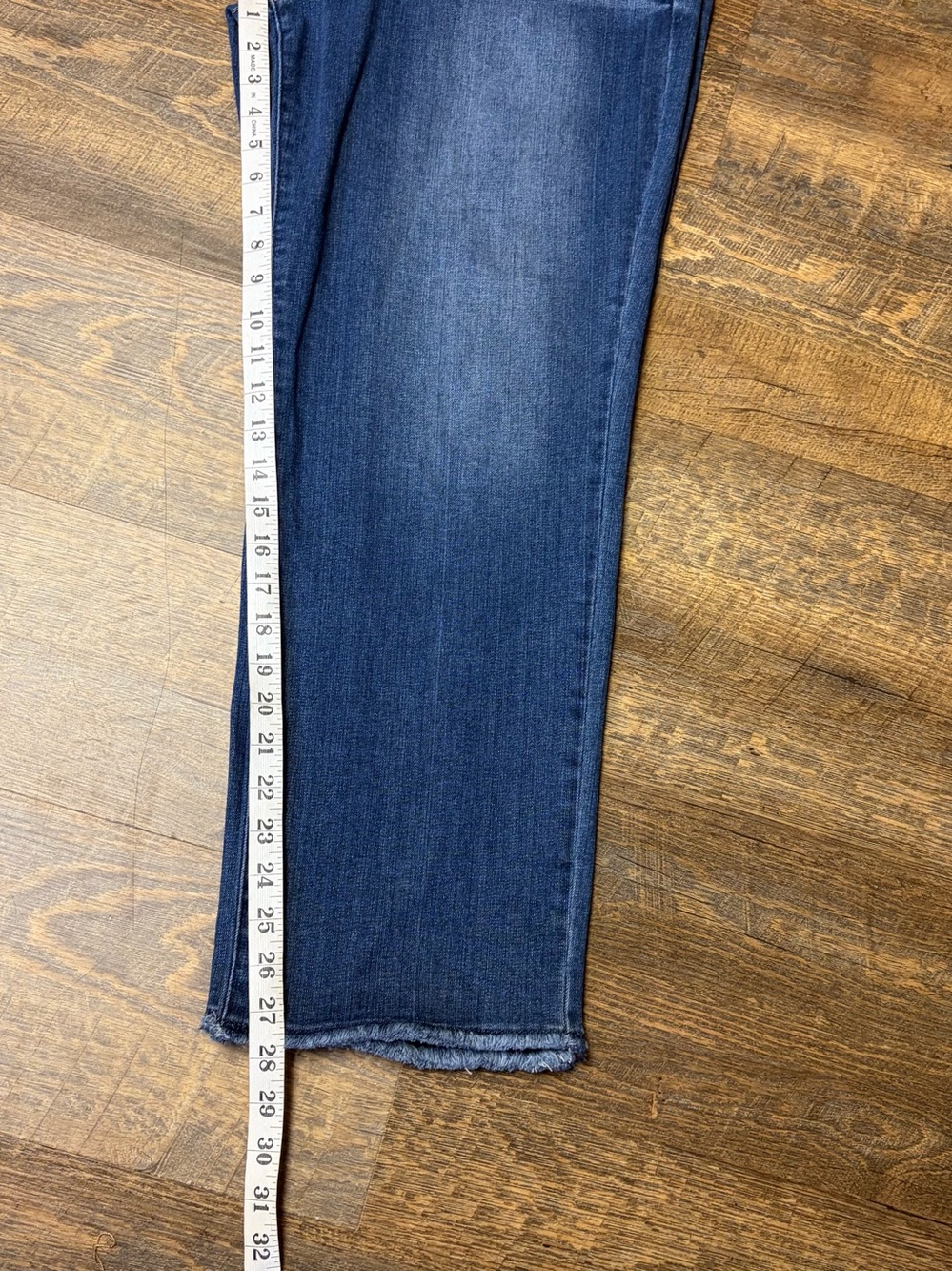 Democracy Ab Technology Jeans Womens 16 Cropped Straight Leg Raw Hem Stretch - Picture 7 of 9